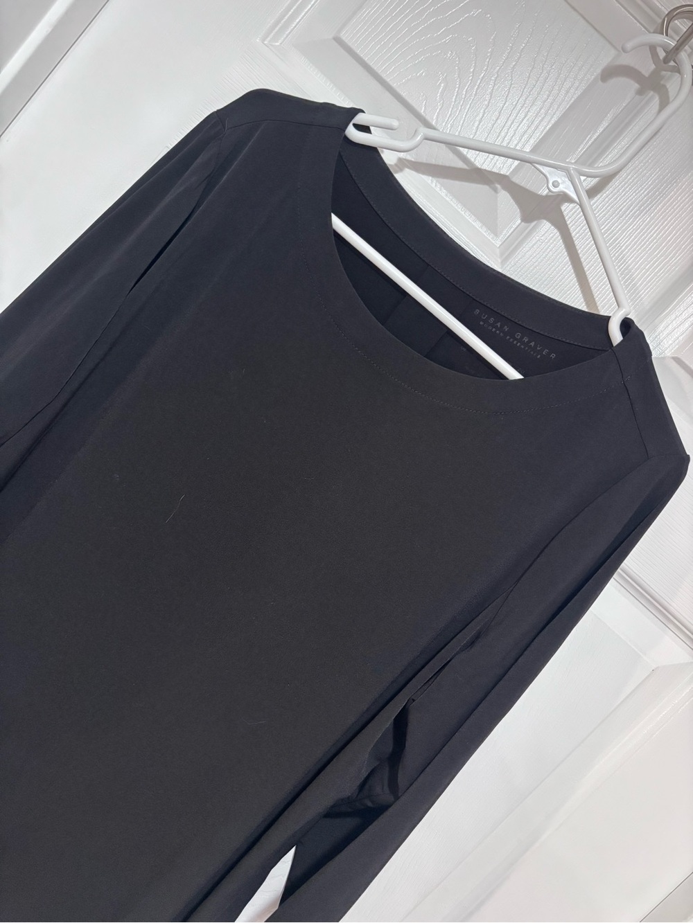 SUSAN GRAVER Liquid Knit 3/4 Sleeve Blouse